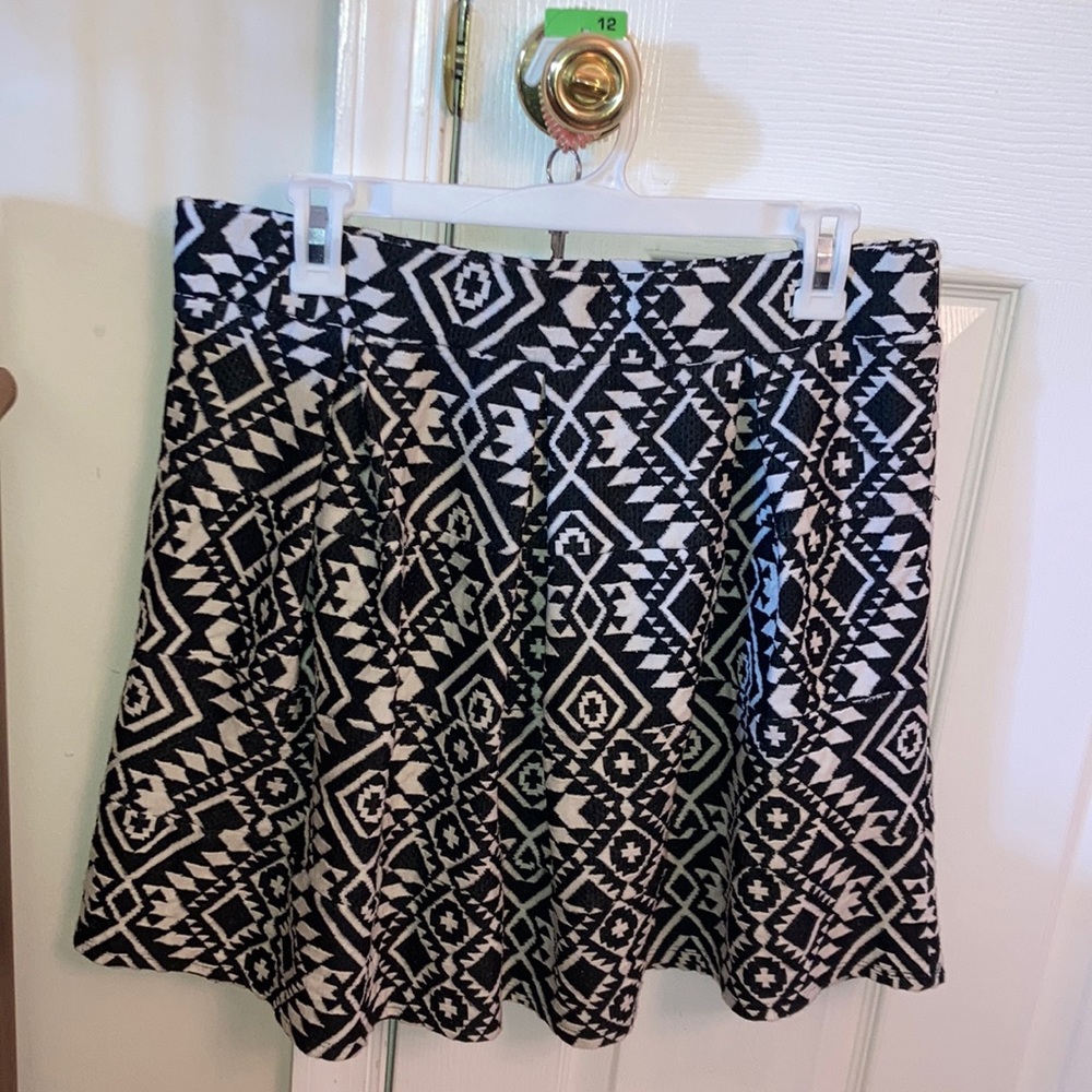 Black and white pleated skirt